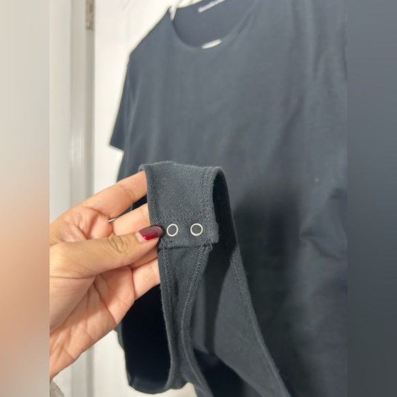 Abercrombie & Fitch Short Sleeve Black Bodysuit size XL chic minimalist 90s - Picture 5 of 7